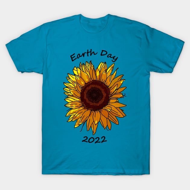 Earth Day 2022 Sunflower T-Shirt by ellenhenryart